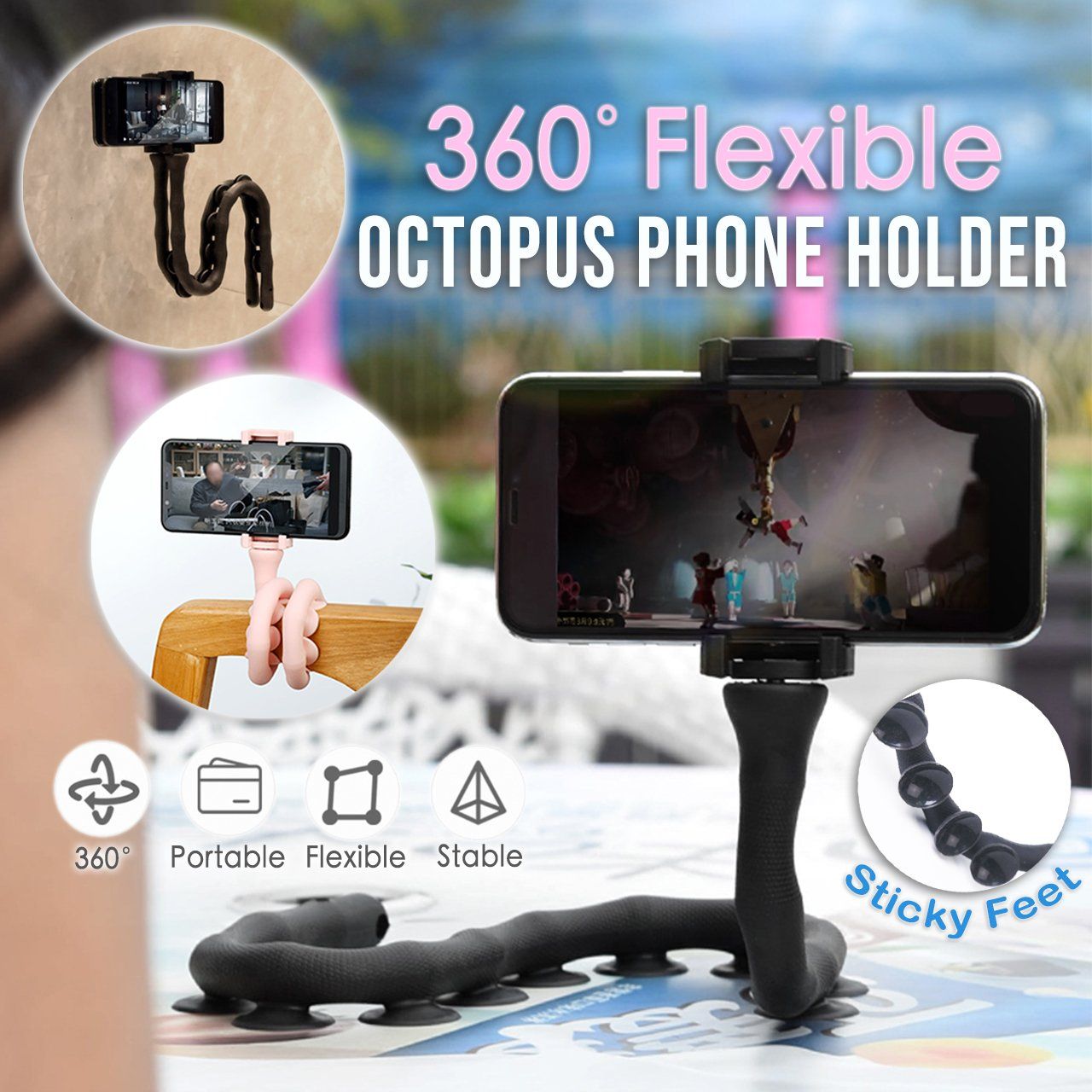 360° Flexible Octopus Phone Holder