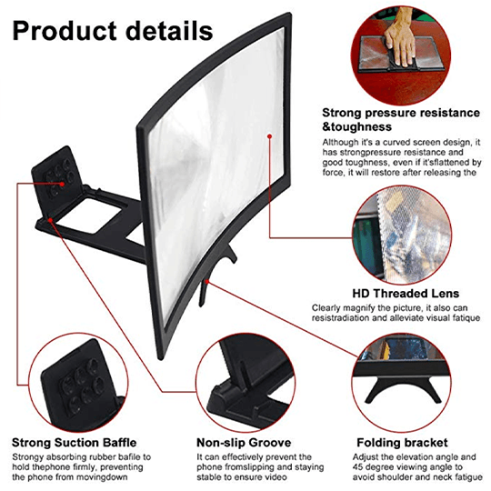 2ND GENERATION 3D Curved Screen Magnifier （MEGA 12 INCH)